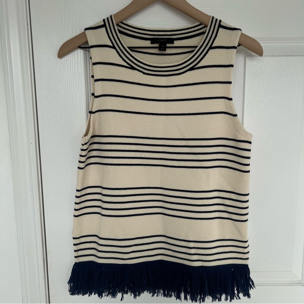J.Crew - Boat Neck Knit Sleeveless Striped Sweater / Size XS